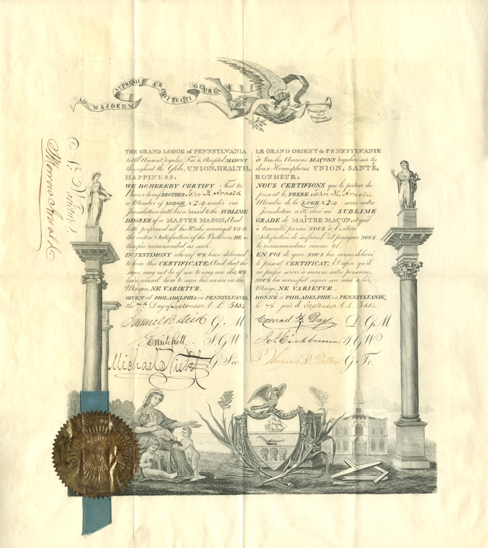 Masonic Membership Certificate